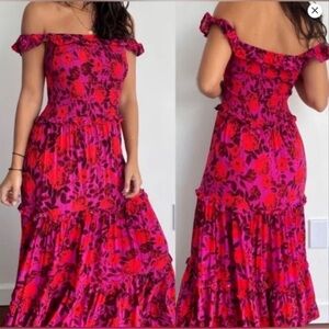 Abel the Label Reign Smocked Floral Maxi Dress Size S